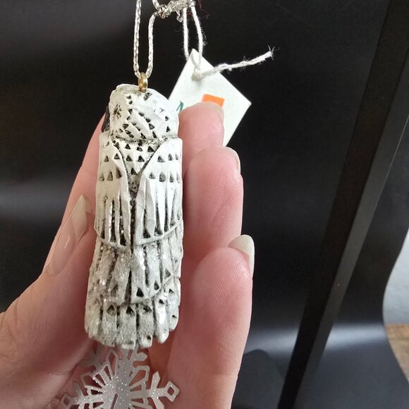NWT Rare Vintage Pam Schifferl Winter White Owl Ornament Snowflake Midwest - Picture 5 of 10